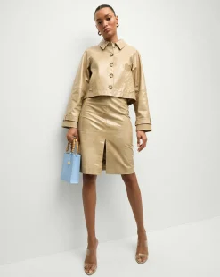 Veronica Beard Jackets & Outerwear|Matching Sets>Kian Coated Leather Jacket in