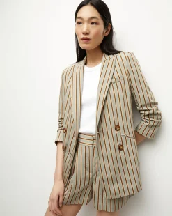 Veronica Beard Jackets & Outerwear>Kiernan Pinstripe Boyfriend Jacket