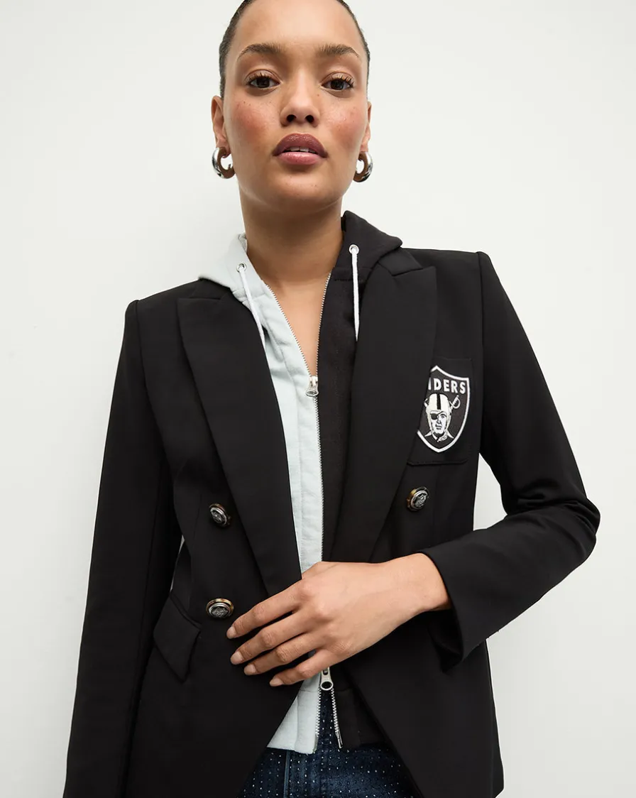 Veronica Beard Jackets & Outerwear>Las Vegas Raiders Dickey Jacket in Black/Silver