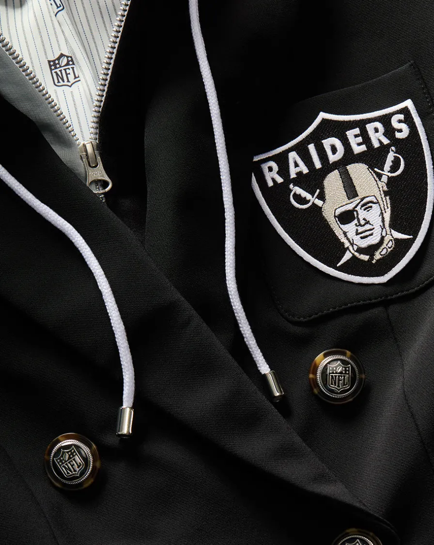 Veronica Beard Jackets & Outerwear>Las Vegas Raiders Dickey Jacket in Black/Silver