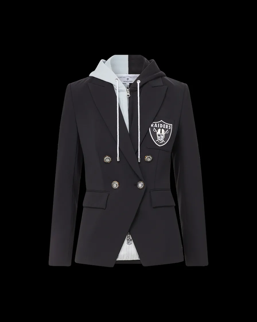 Veronica Beard Jackets & Outerwear>Las Vegas Raiders Dickey Jacket in Black/Silver