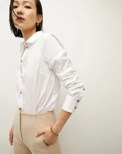 Veronica Beard Tops>Libby Poplin Button-Down Shirt