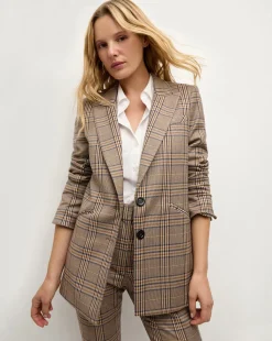 Veronica Beard Jackets & Outerwear|Matching Sets>Maci Plaid Dickey Jacket in Brown Check