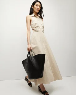 Veronica Beard Dresses>Mackey Seersucker Halter Dress in
