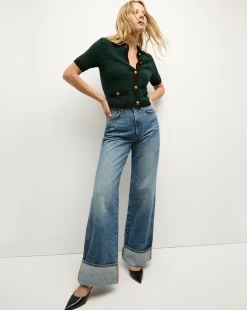 Veronica Beard Sweaters|Tops>Marie Tweed Cardigan in Dark Green & Black