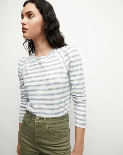 Veronica Beard Tops>Mason Baseball Tee in Hydrangea Multi