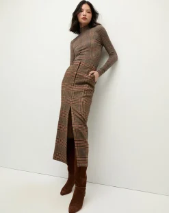 Veronica Beard Skirts & Shorts|The Veronicas' Favorites>Maxine Plaid Maxi Skirt in Camel & Black