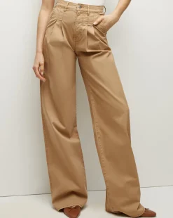 Veronica Beard Pants>Mia Wide-Leg Pleated Pant in