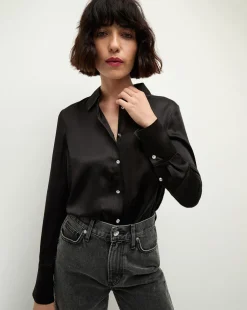 Veronica Beard Tops|Party Dressing>Monique Silk Button-Down Shirt in