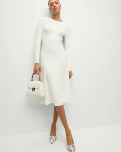 Veronica Beard Dresses|Party Dressing>Nami Long Sleeve Sweater Dress in White