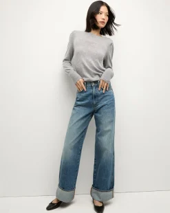 Veronica Beard Sweaters|Tops>Nelia Cashmere Pullover Sweater in Heather Grey