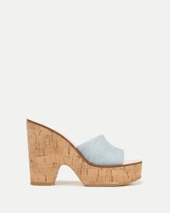 Veronica Beard Sandals>Paulita Denim Wedge Sandal