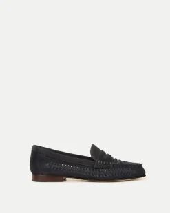 Veronica Beard Flats & Loafers>Penny Woven Suede Loafer