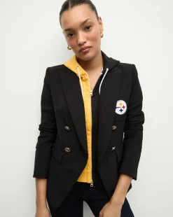 Veronica Beard Jackets & Outerwear>Pittsburgh Steelers Dickey Jacket in Black/Gold