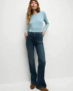 Veronica Beard Tops>Pruitt Long-Sleeve Top in Light Blue