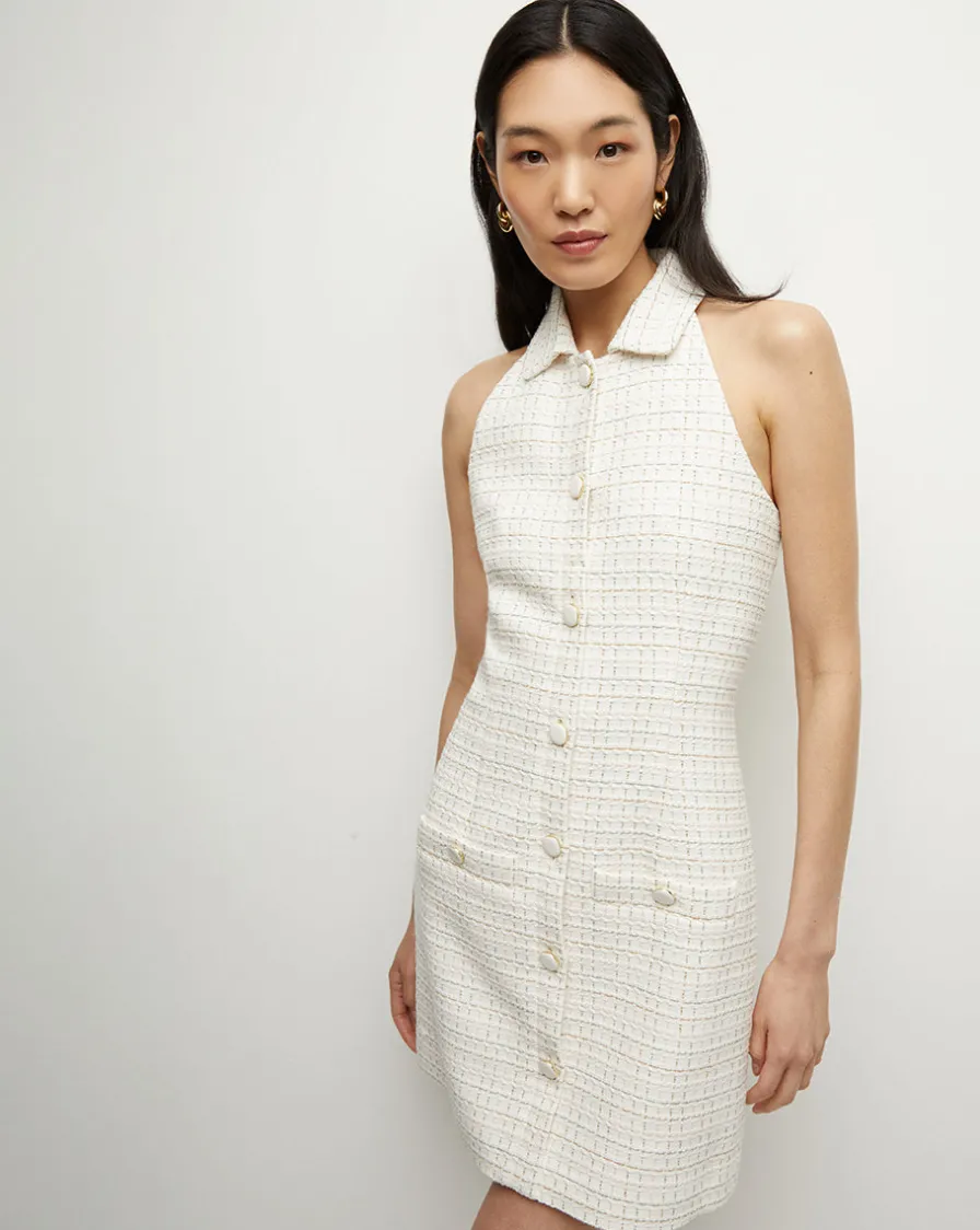 Veronica Beard Dresses>Roxanne Tweed Dress in Ivory Multi