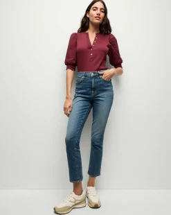 Veronica Beard Jeans>Ryleigh Slim Straight-Leg Jean in Wanderer Dust