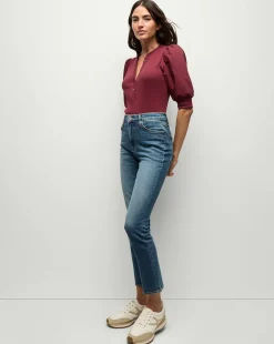 Veronica Beard Jeans>Ryleigh Slim Straight-Leg Jean in Wanderer Dust