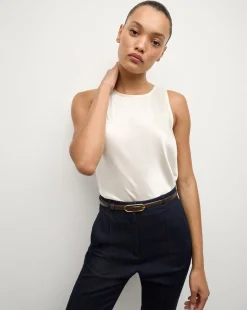 Veronica Beard Tops>Sabrina Stretch-Silk Tank Top in
