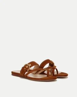 Veronica Beard Sandals>Salva Suede Crisscross Sandal in