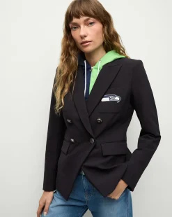 Veronica Beard Jackets & Outerwear>Seattle Seahawks Dickey Jacket in Navy/Silver