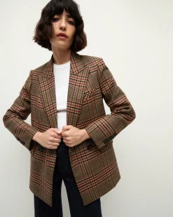 Veronica Beard Jackets & Outerwear|The Veronicas' Favorites>Sevyn Plaid Dickey Jacket in Camel & Black