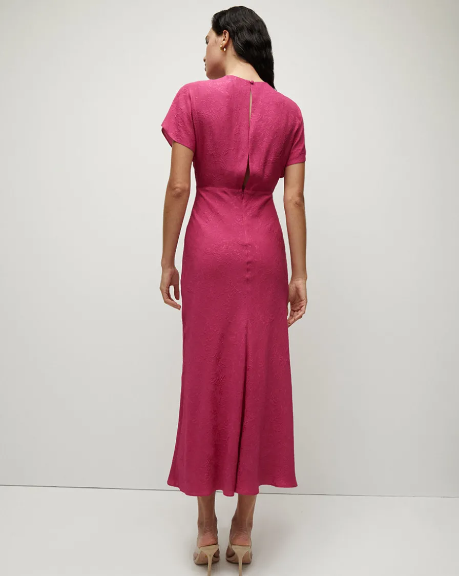 Veronica Beard Dresses>Seymour Silk V-Neck Dress