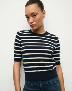 Veronica Beard Tops|Sweaters>Shana Cashmere Striped Sweater in