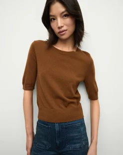 Veronica Beard Tops|Sweaters>Shana Cashmere Sweater in Brown