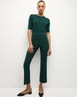 Veronica Beard Tops|Sweaters>Shana Short Sleeve Cashmere Sweater in Dark Green