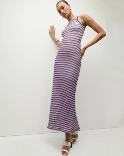 Veronica Beard Dresses>Sivan Striped Knit Dress