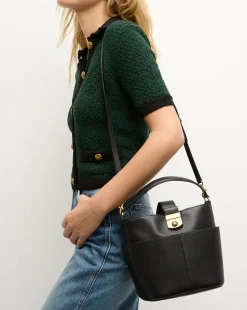 Veronica Beard Shoulder Bags|The Gift Guide>Small Crest Lock Bucket Bag in