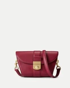 Veronica Beard Crossbody Bags|The Gift Guide>Small Crest Lock Trap Bag in Burgundy