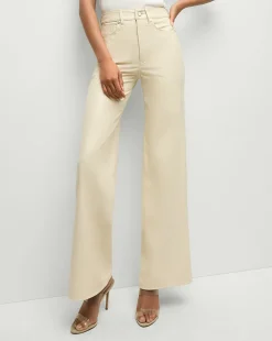 Veronica Beard Jeans>Taylor Vegan Leather Wide-Leg Jeans in