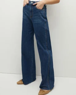 Veronica Beard Jeans>Taylor Wide-Leg Jean in Stoned Bright Blue