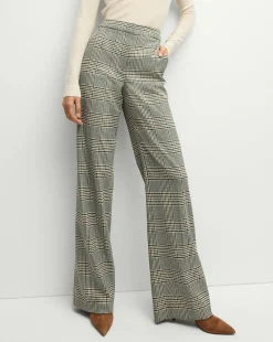 Veronica Beard Pants|Matching Sets>Tonelli Plaid Pant in Ecru/Green Multi