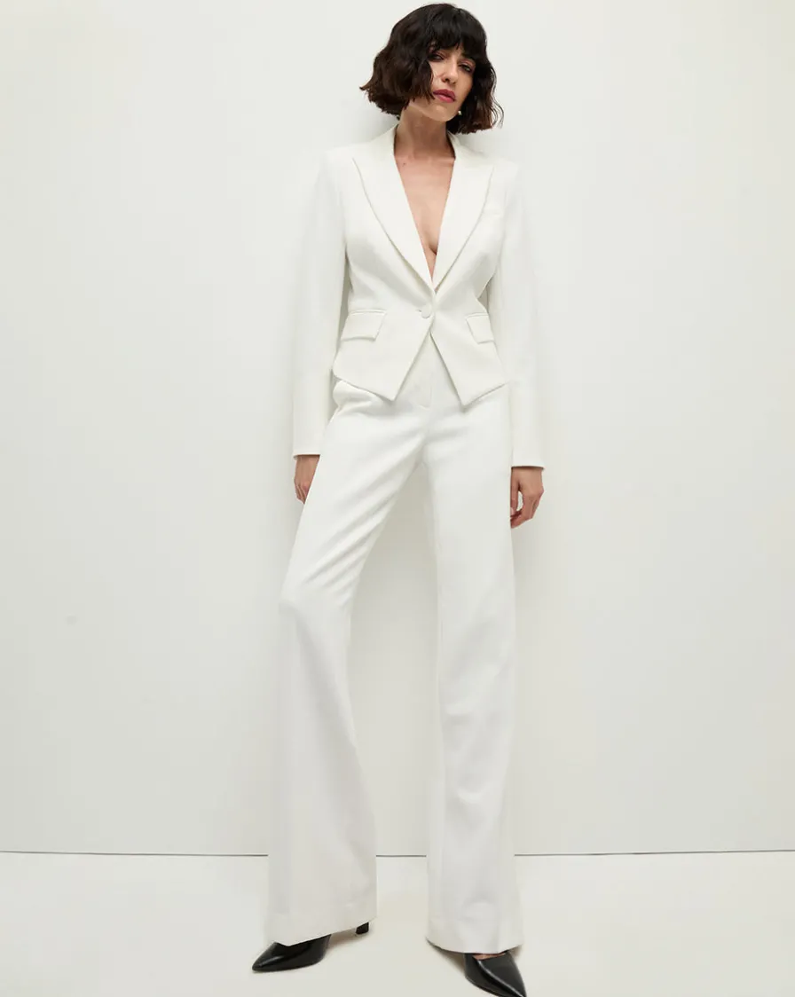 Veronica Beard Pants|Matching Sets>Tonelli Tuxedo Stripe Pant in White