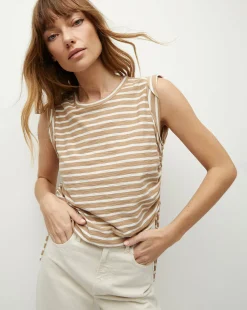 Veronica Beard Tops>Vinci Striped Muscle Tank