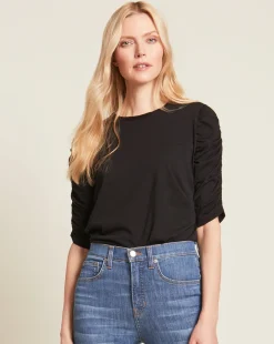 Veronica Beard Tops|Vb Classics>Waldorf Ruched-Sleeve Tee