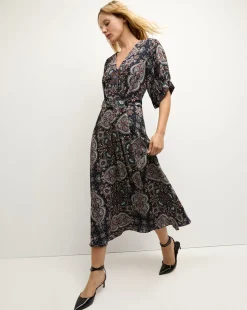 Veronica Beard Dresses>Wyatt Kaleidoscope-Print Dress in Navy Multi